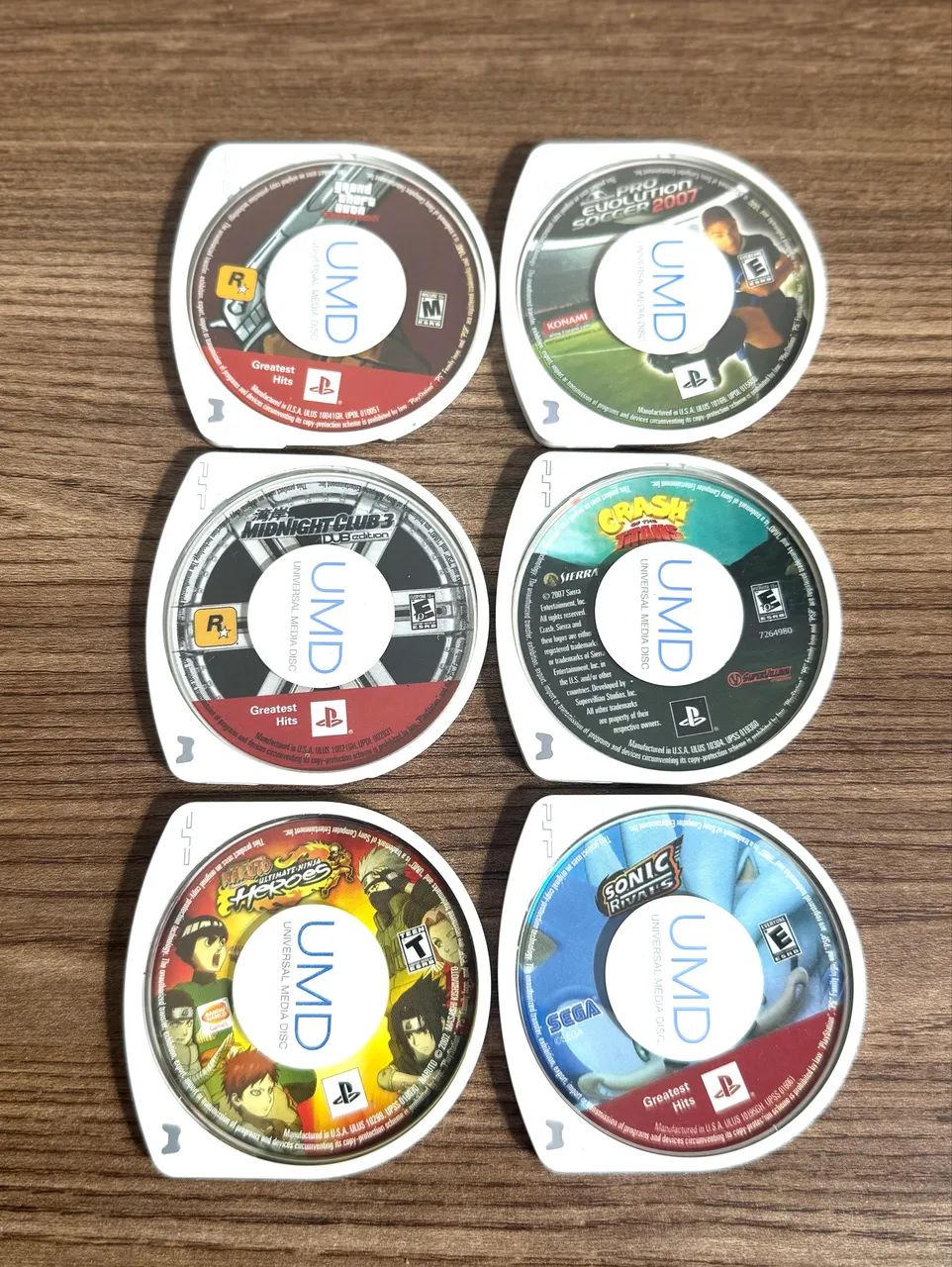 Lote de 6 jogos PSP 