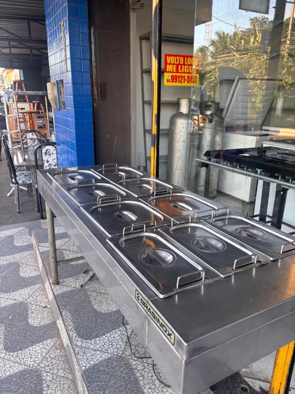Bancada de Selv service, 9 cubas, todo inox - Foto 2