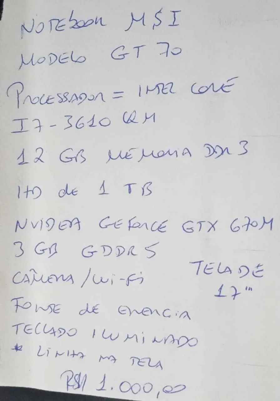 NOTE GAMER MSI - LER A DESCRIÇÃO - Foto 2