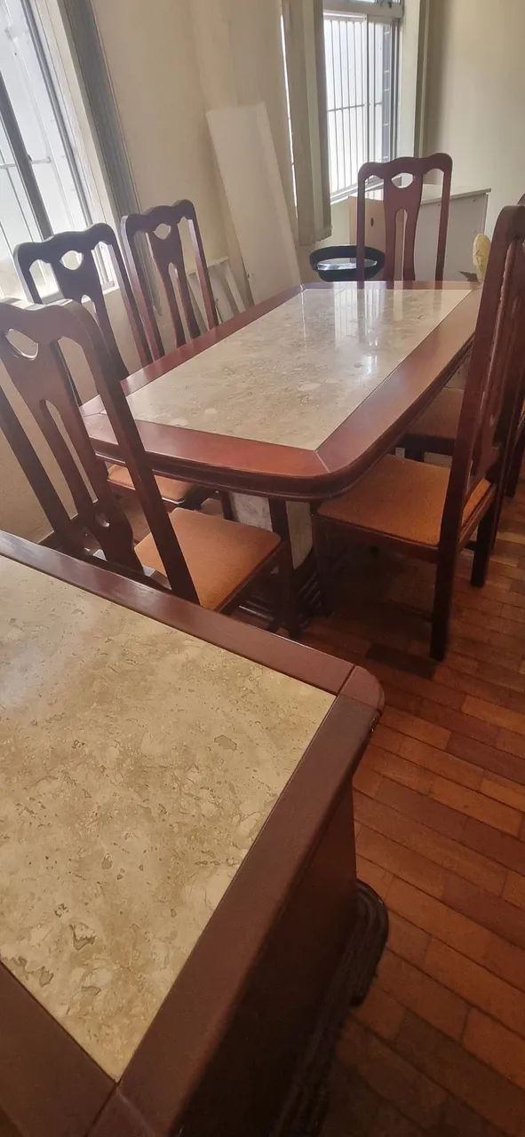 JOGO DE COPA COMPLETO MESA COM 6 CADEIRAS, BUFFET E ESPELHO - Foto 5