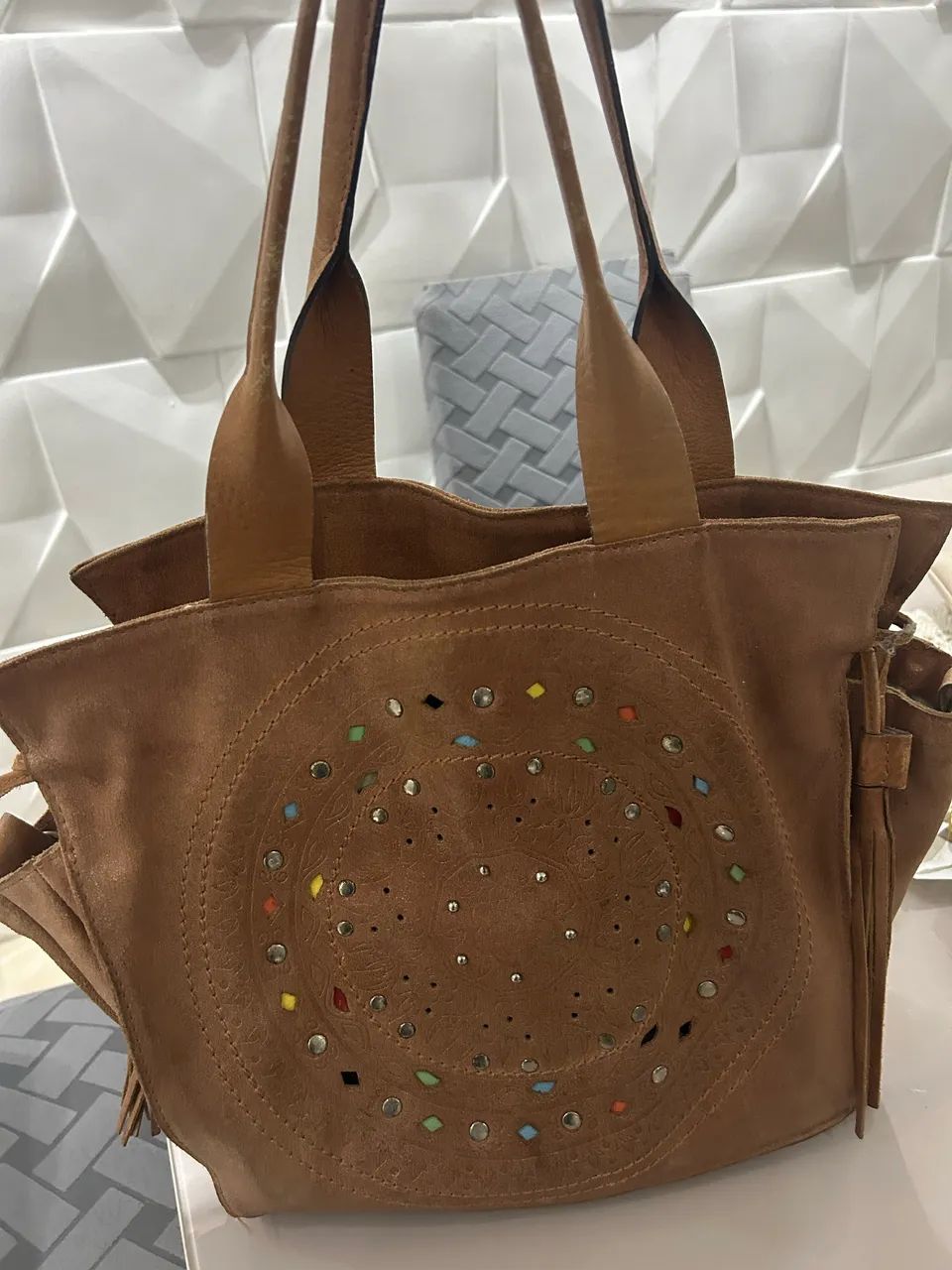 Vendo linda bolsa de couro - Foto 4