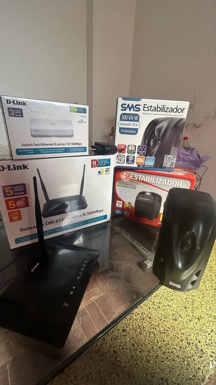   Kit Informática D-Link + Estabilizadores SMS e Force Line -