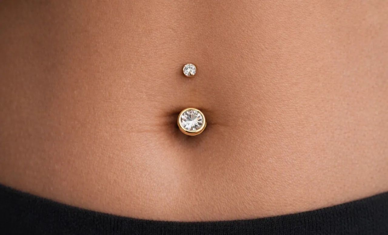 Piercing para umbigo de ouro