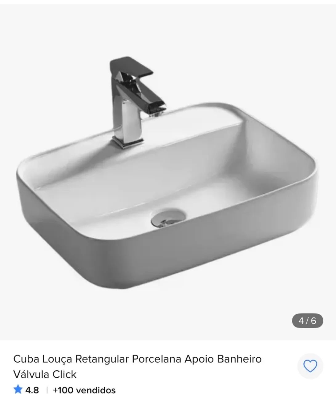 cuba louça retangular louça apoio banheiro