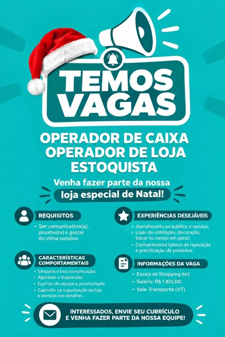 ESTAMOS CONTRATANDO EXTRA NATAL