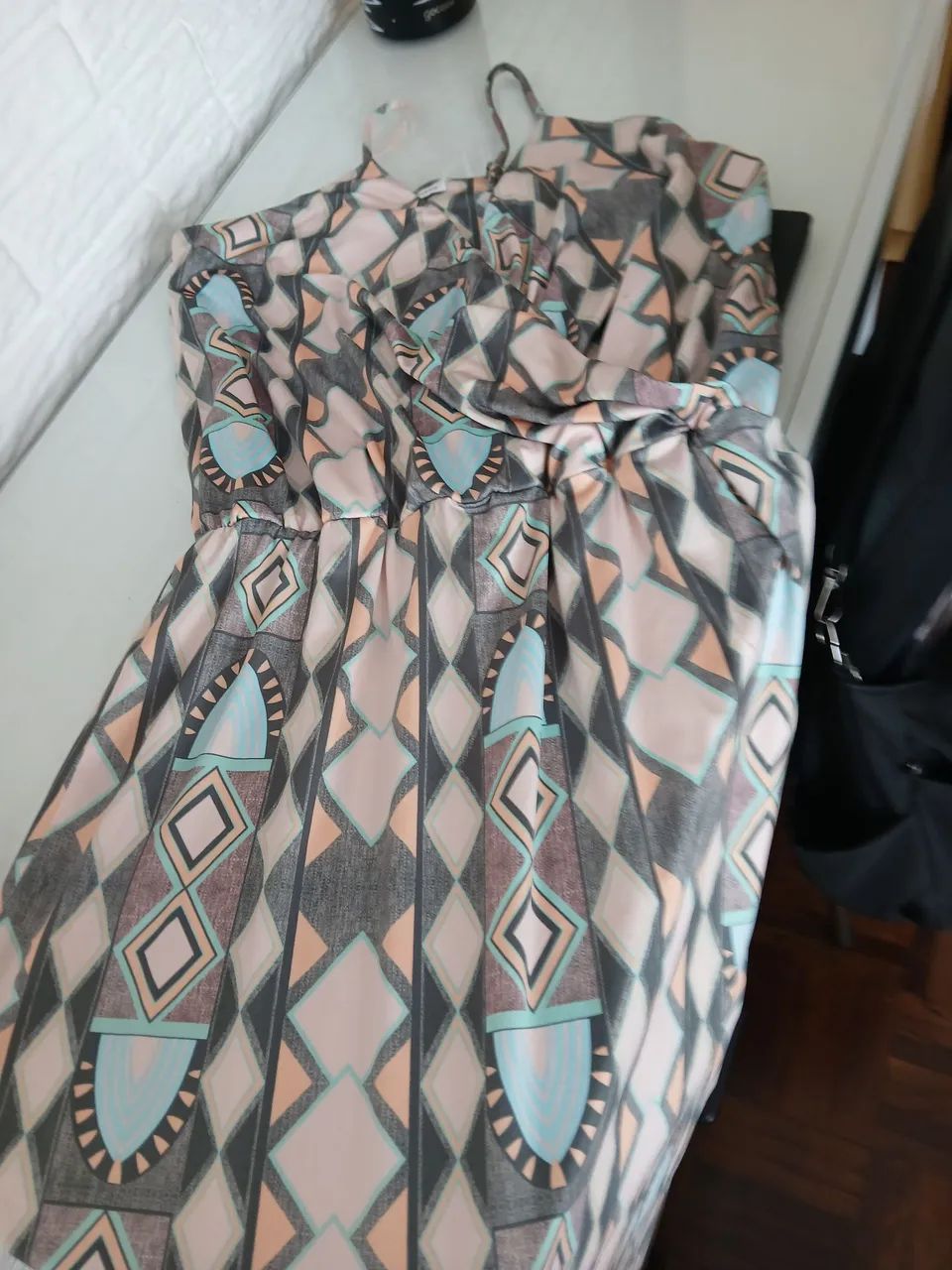 Vestido longo estampa geométrica G - Foto 3