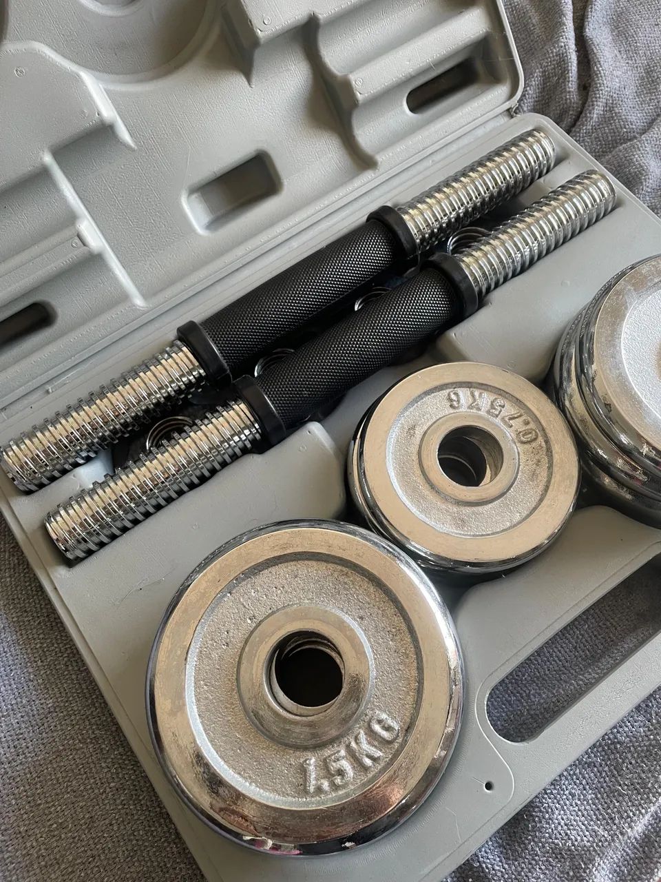 Kit de Halteres Cromados com Maleta  - Foto 3