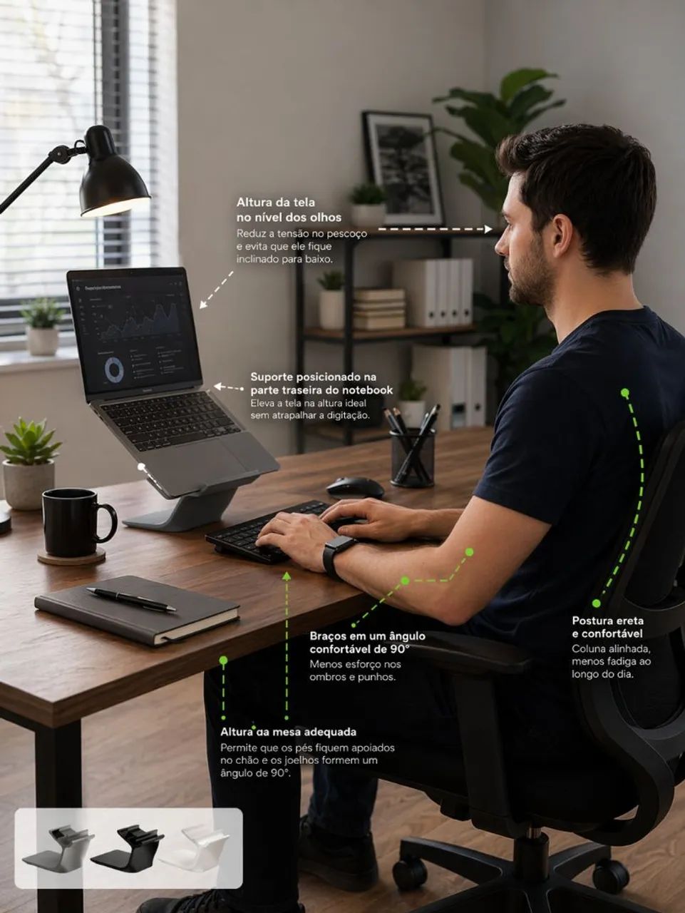 Base Suporte para Notebook | Macbook expositor leve ergonômico - Foto 3