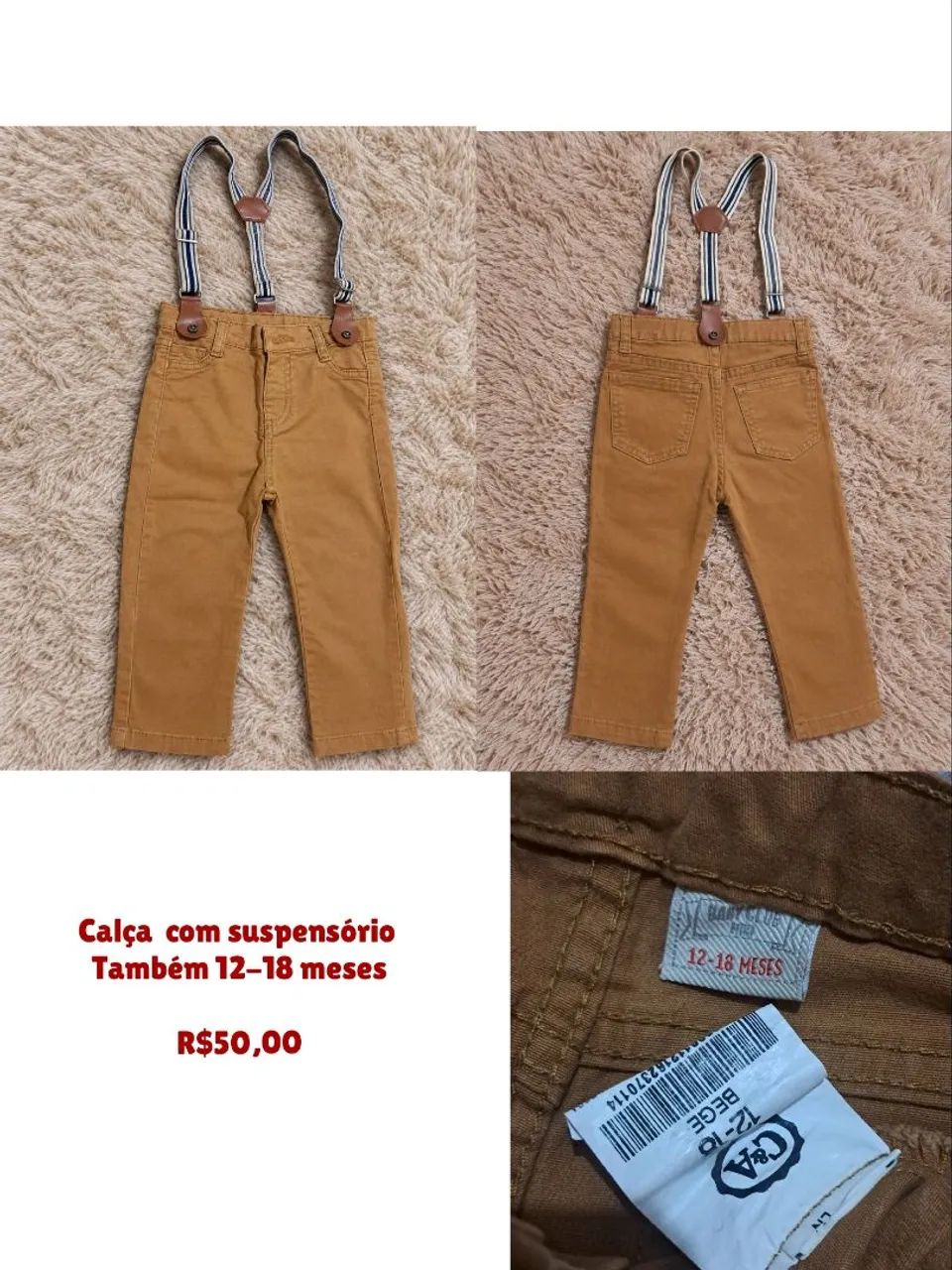 Calça com suspensório