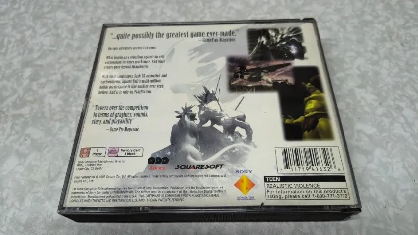 Final Fantasy VII 7 - PS1 - Playstation 1 - Completo - Midia Preta - Foto 2