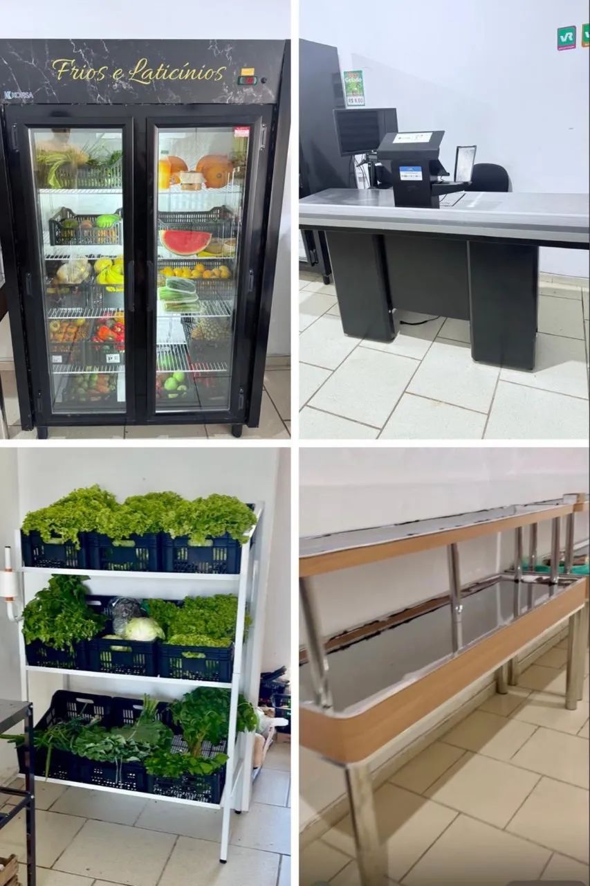 Kit balcão, expositor, refrigerador e outros para Hortifrut