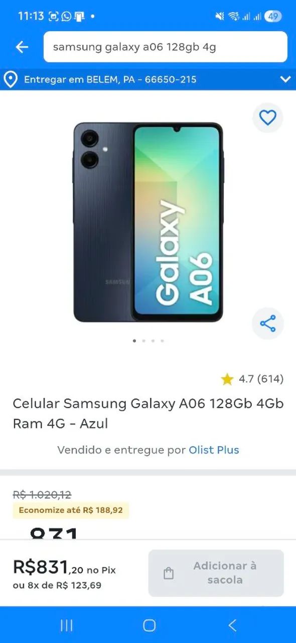 Vendo celular novo 