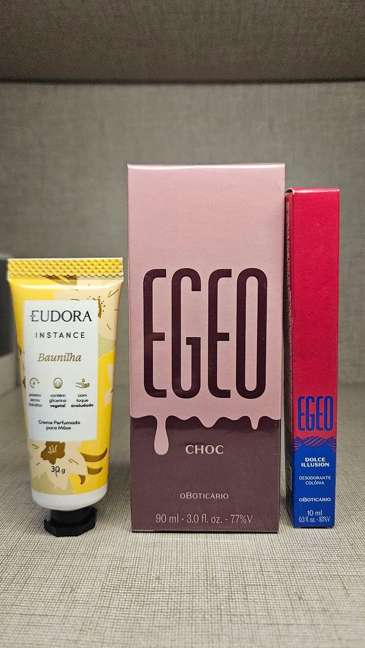 Egeo Choc 90ml + Egeo Dolce Illusion 10ml + Creme de mãos Baunilha 30g 