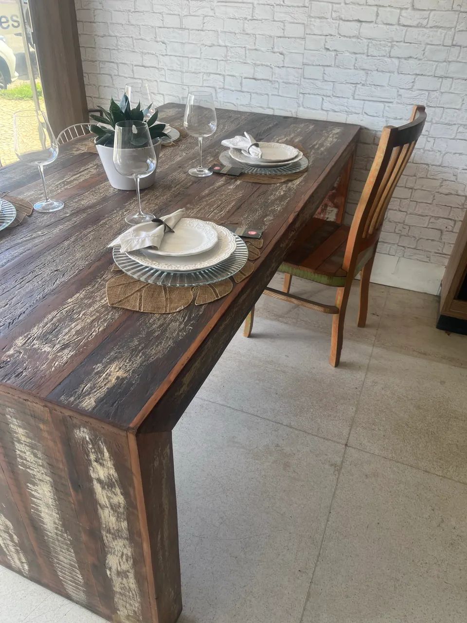 Mesa de madeira de demolição  - Foto 4