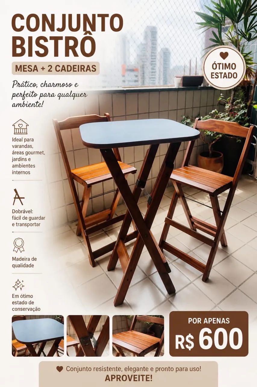 Conjunto de mesa bistrô  - Foto 4