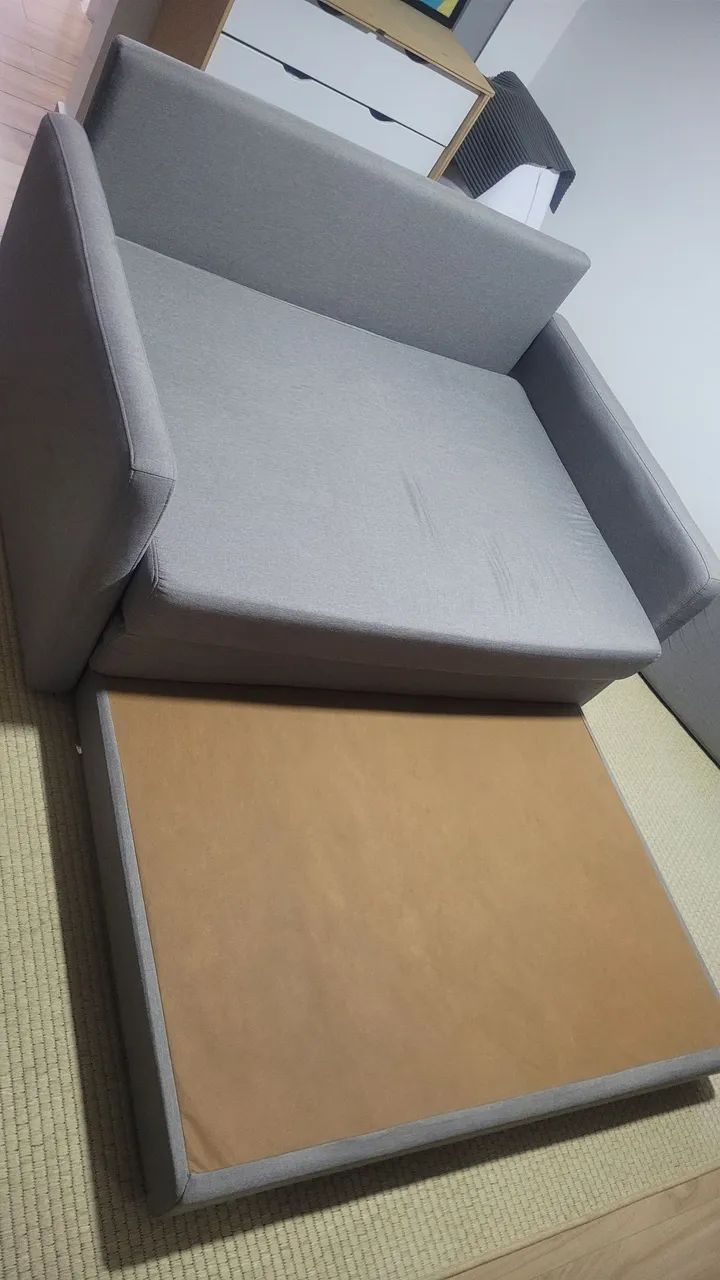 Sofá cama Herval 146cm 2 lugares Aurora linho cinza - Foto 4