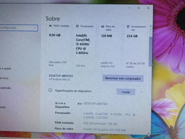 Notebook Probook HP - Core i5 6th gen - Memoria de 8gb - SSD de 240gb - Foto 5
