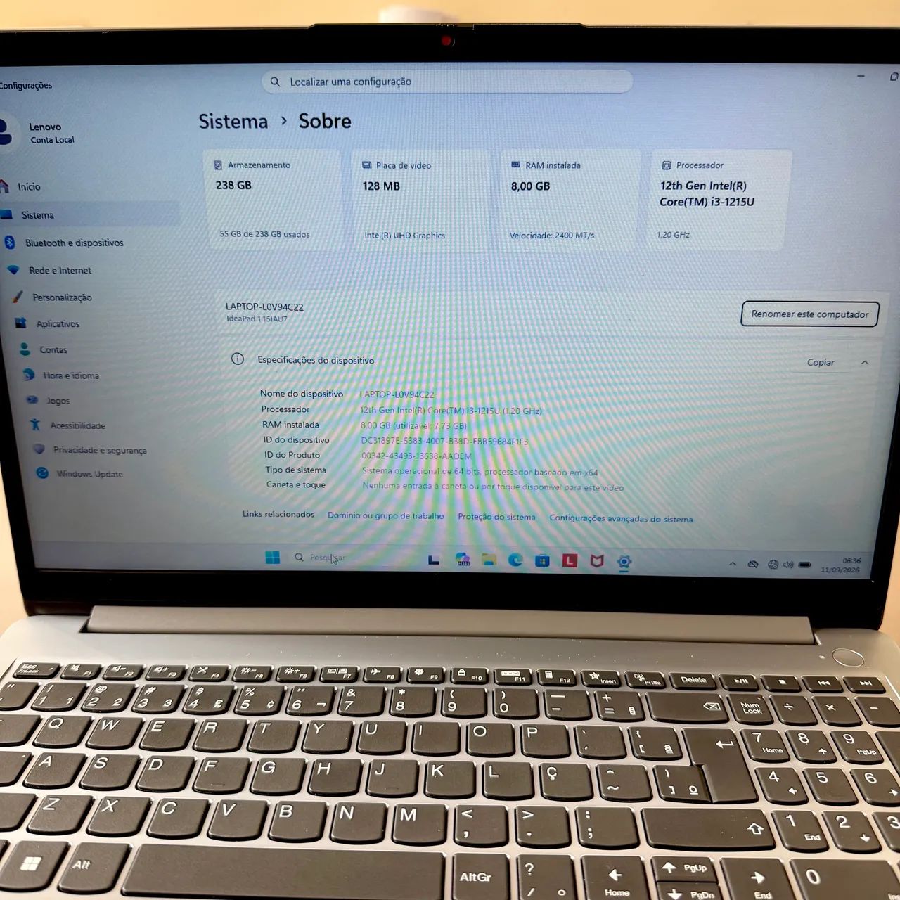 Notebook Lenovo i3 de 12 geração  - Foto 4