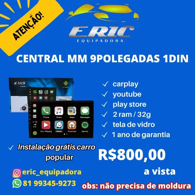 Central Multimídia H-Tech 1 Din 9 Polegadas Não Precisa Moldura- Já Instalada Temos outros