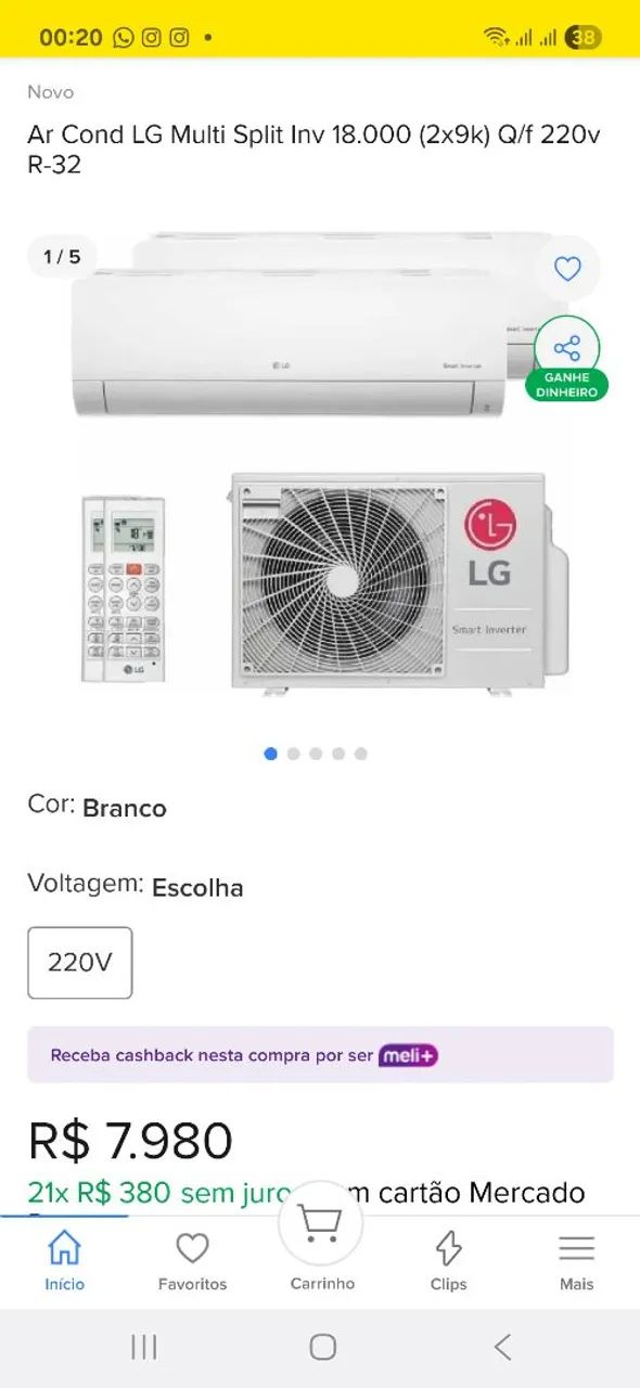 Split 18.000 btus quente frio LG- BI split * Novos* lacrados e sem uso. - Foto 6