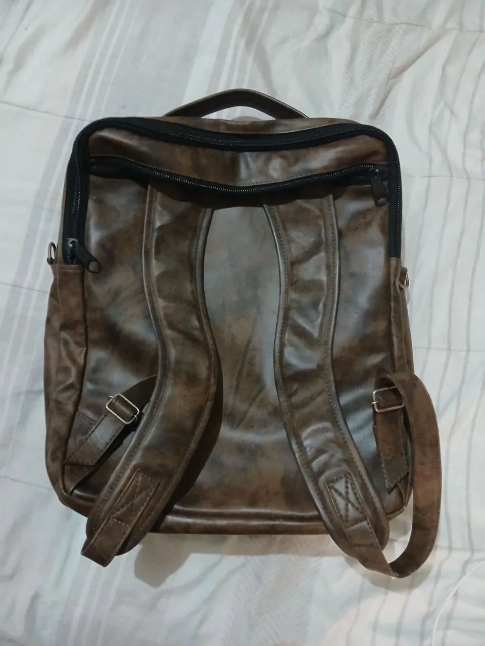 Mochila de couro Marron - Foto 5