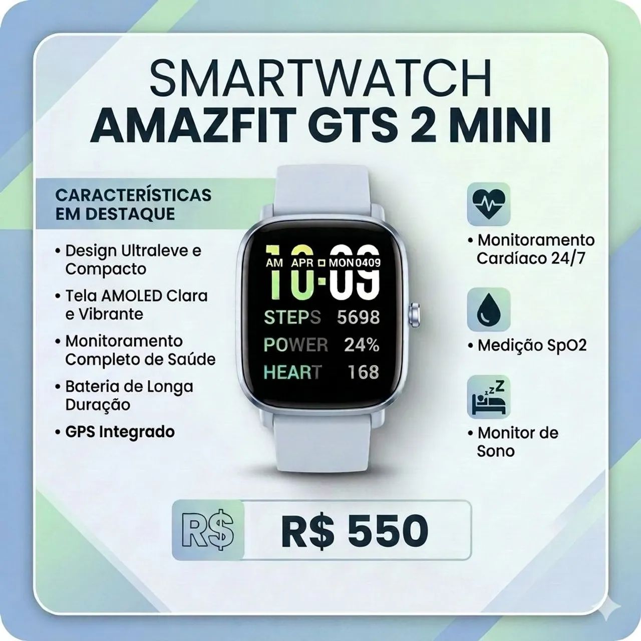 Smartwatch Com GPS E Alexa Amazfit Gts 2 Mini (Original e Lacrado)