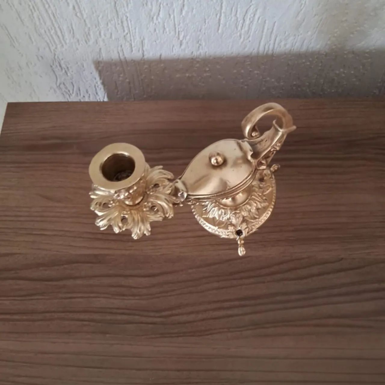 Castiçal palmario em bronze - Foto 2