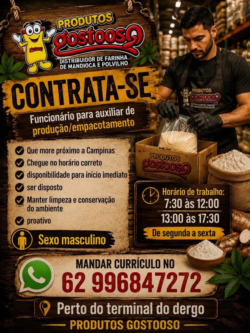 Contrata-se auxiliar de produção 