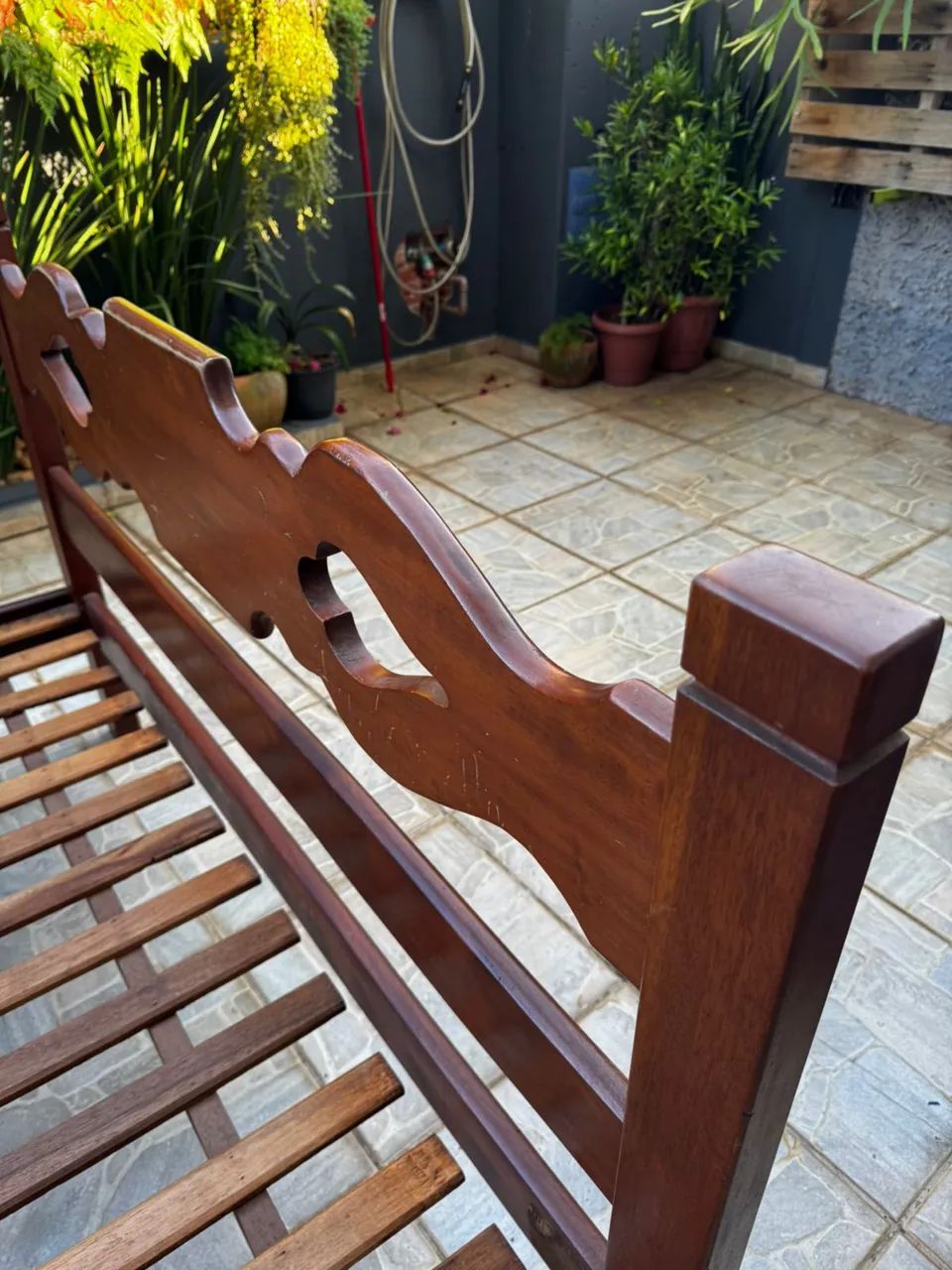 Cama de casal madeira maciça mogno - Foto 3