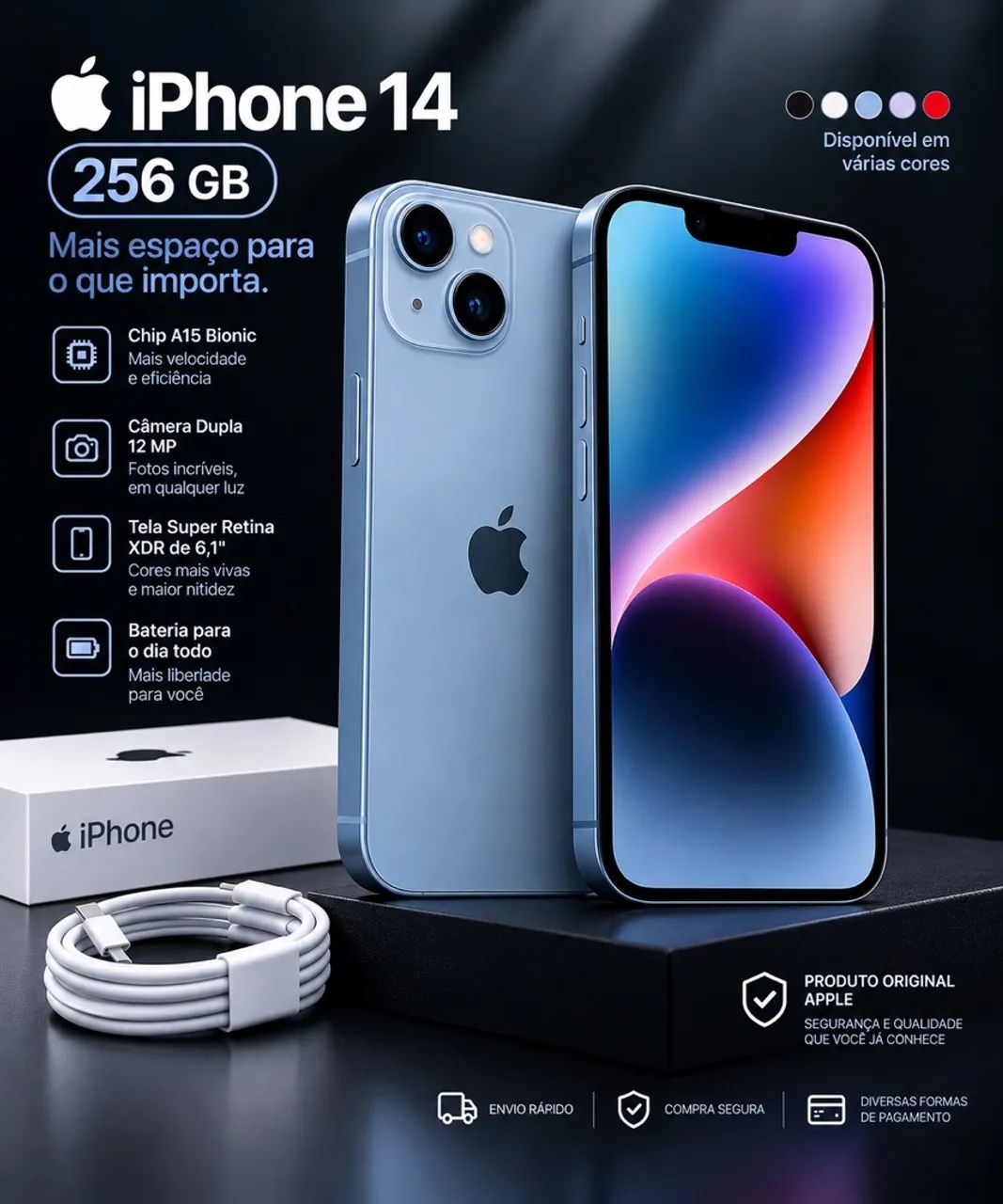 iPhone 14 256gb Branco/Vermelho - Celulares e Smartphones - Jardim