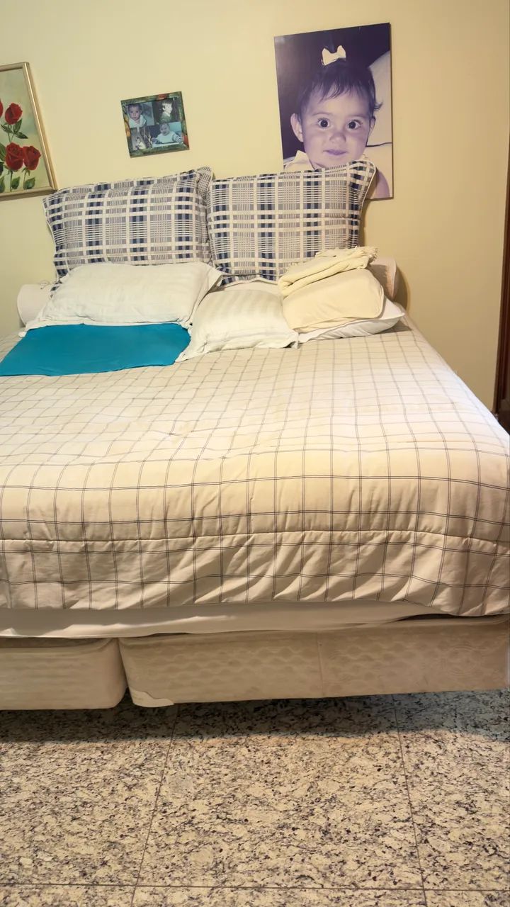 Cama King Size Completa + Colchão Ortobom - Foto 4