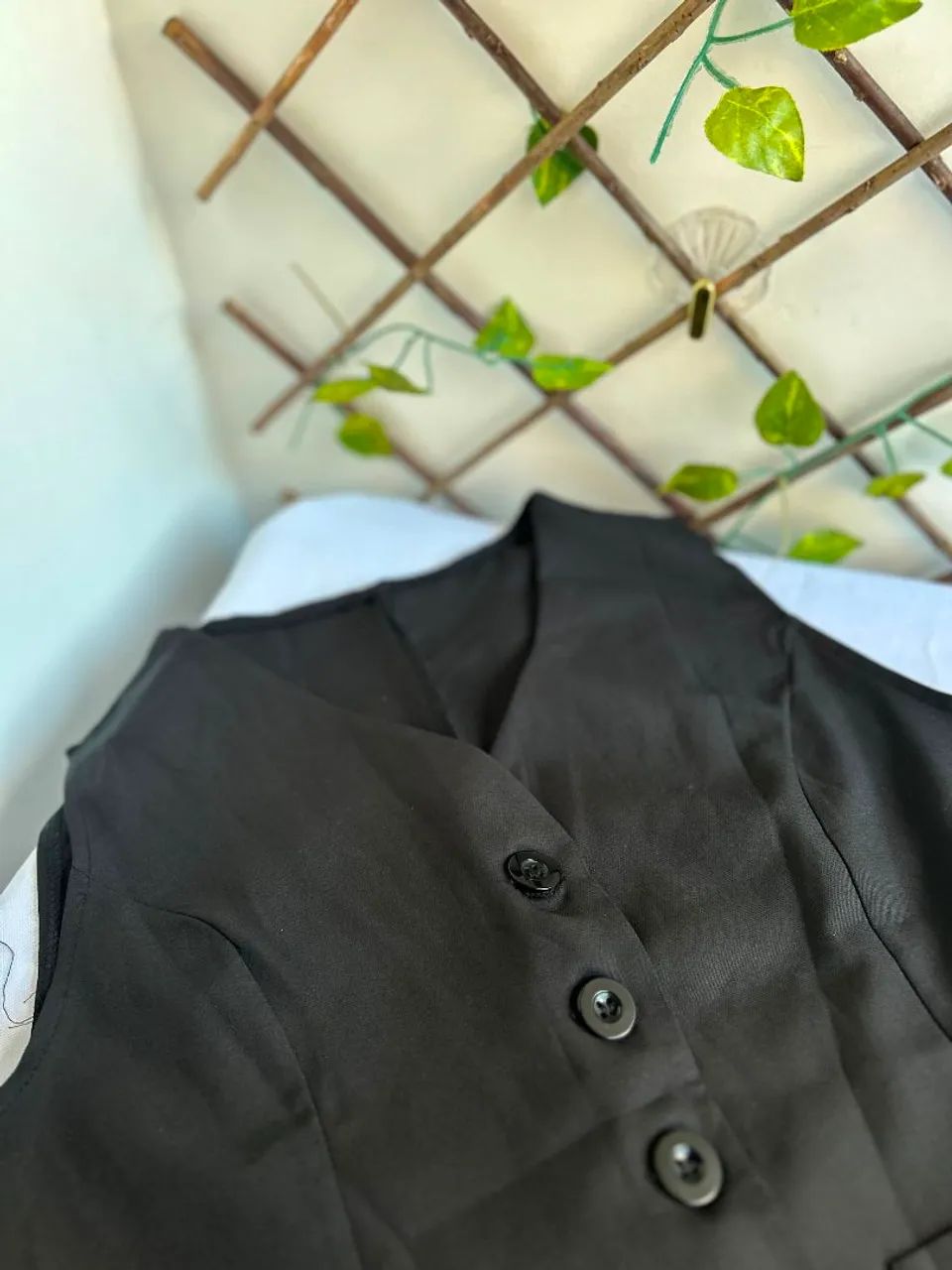 Colete Feminino Preto Alfaiataria Lovito Novo Tam M - Foto 3