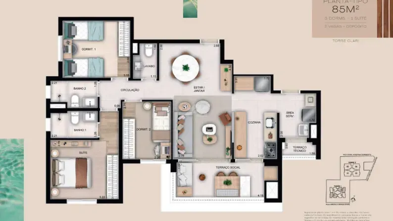 PLANTA 85m²