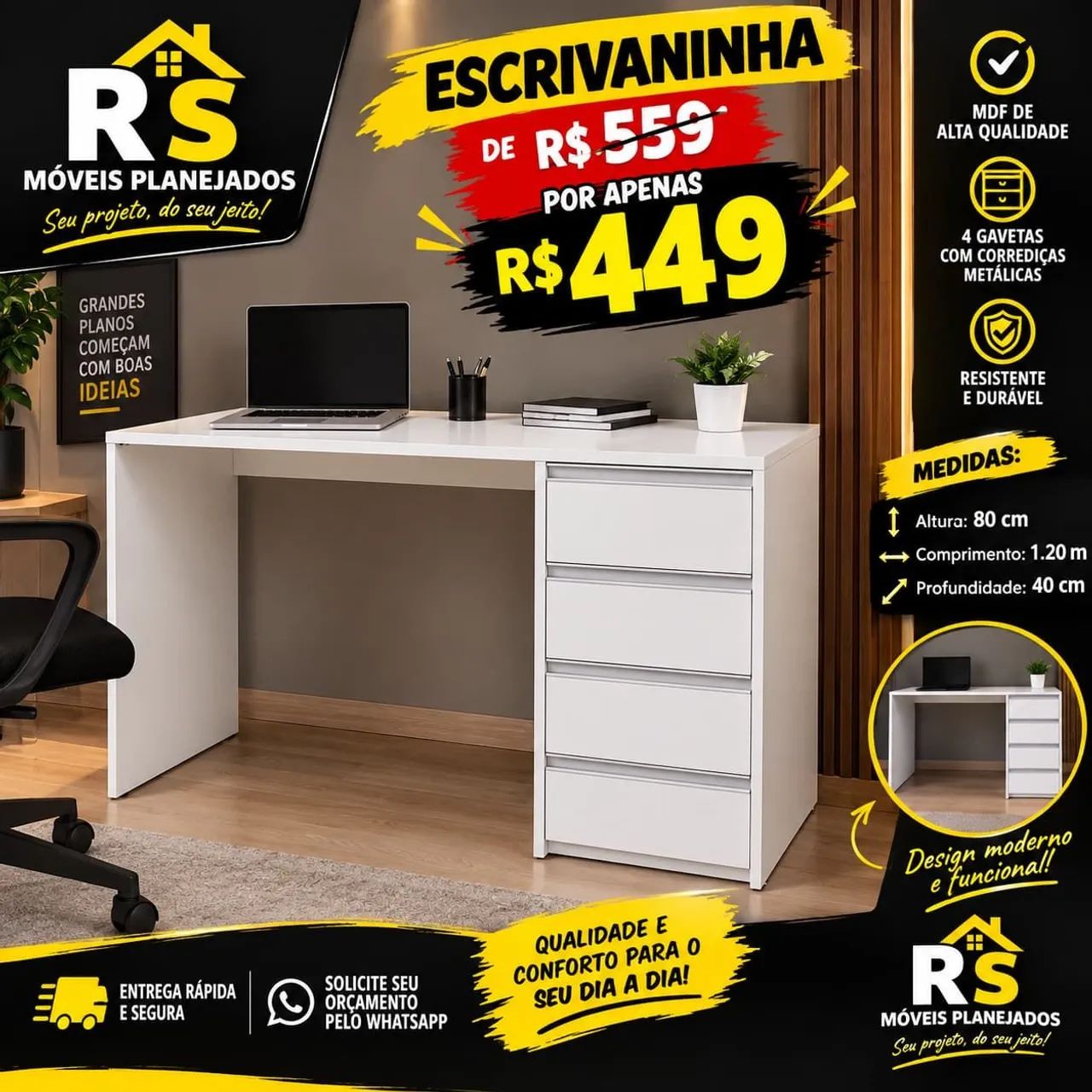 Escrivaninha a pronta entrega  - Foto 2