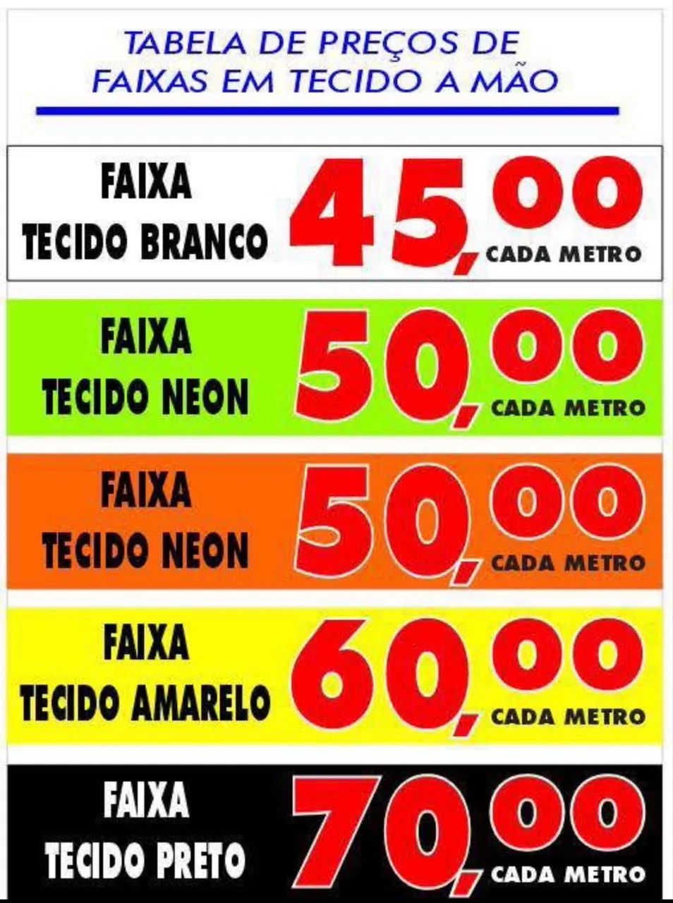 Faixas de Tecido 