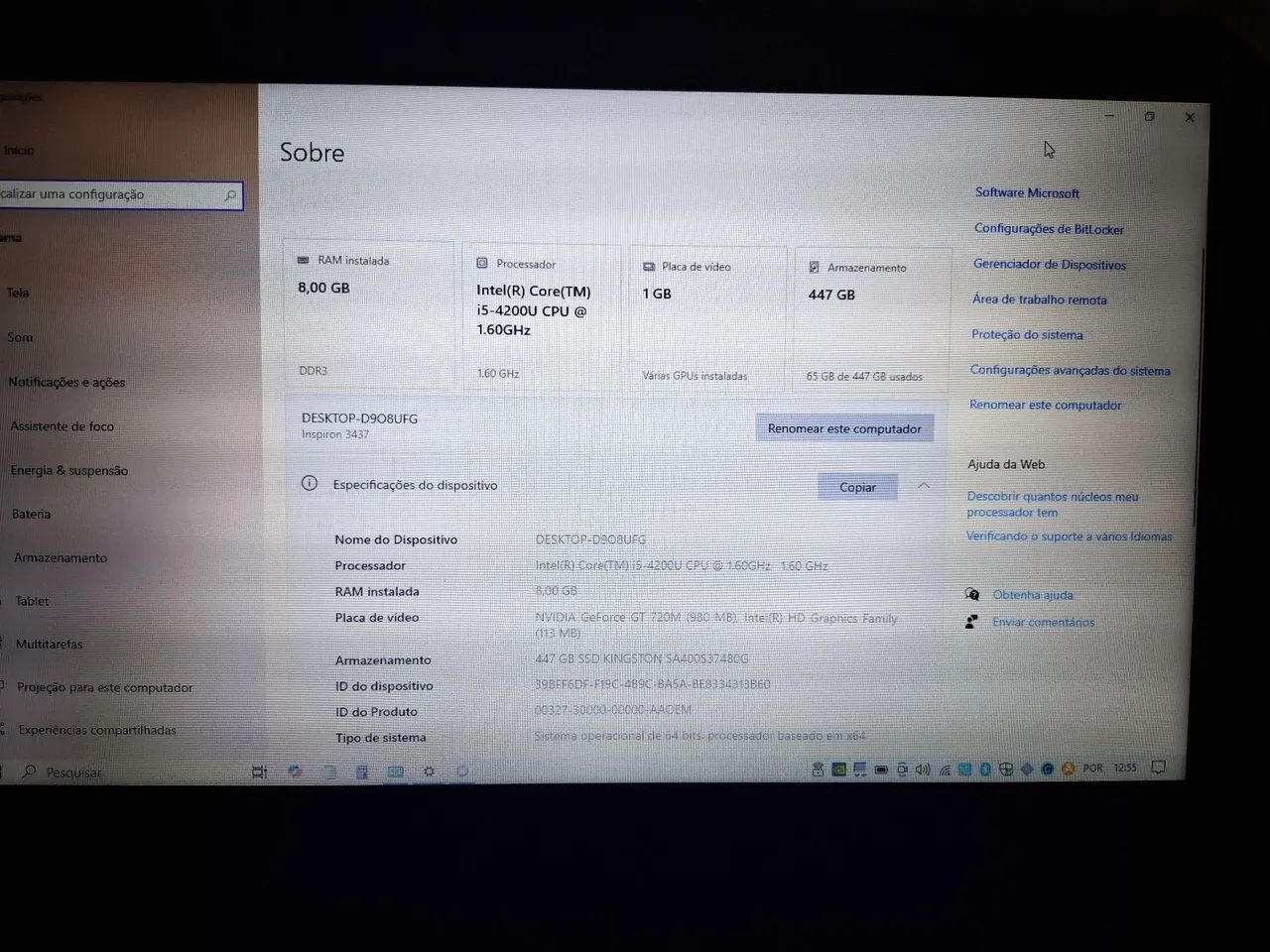 Notebook Dell - I5, 8GB, SSD500 - Foto 5