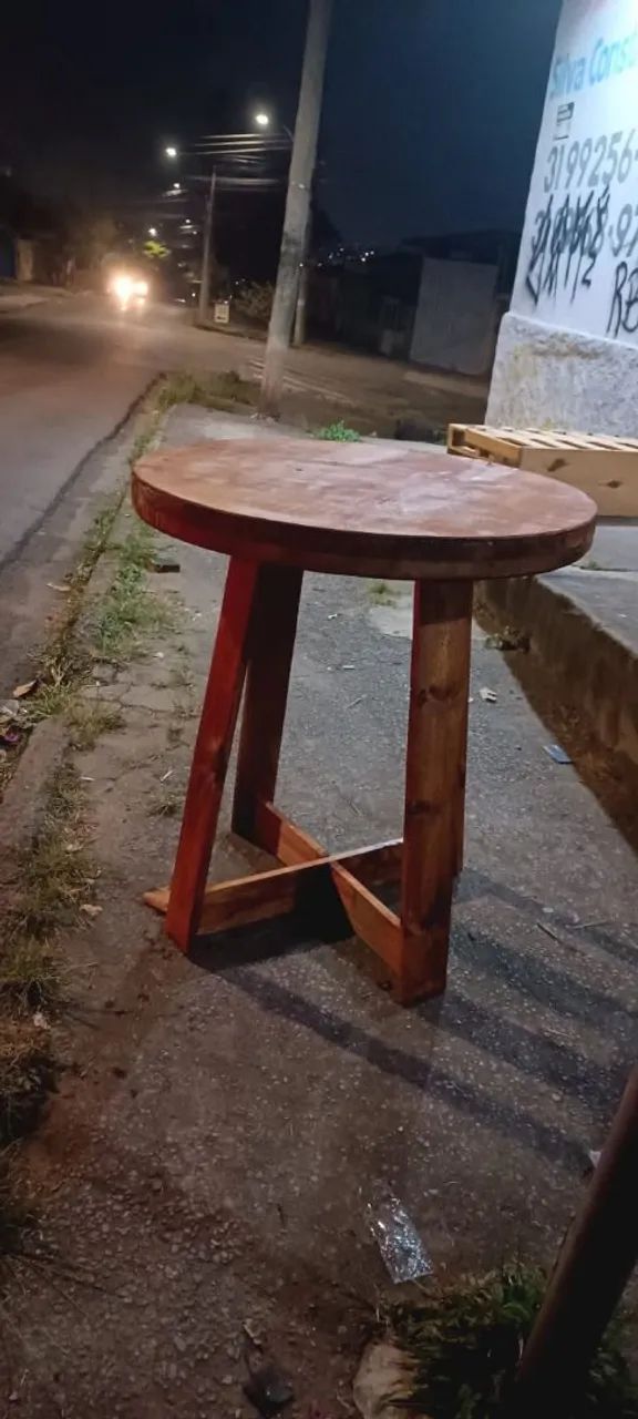 Mesa de carretel de palete com tampo redondo  - Foto 2
