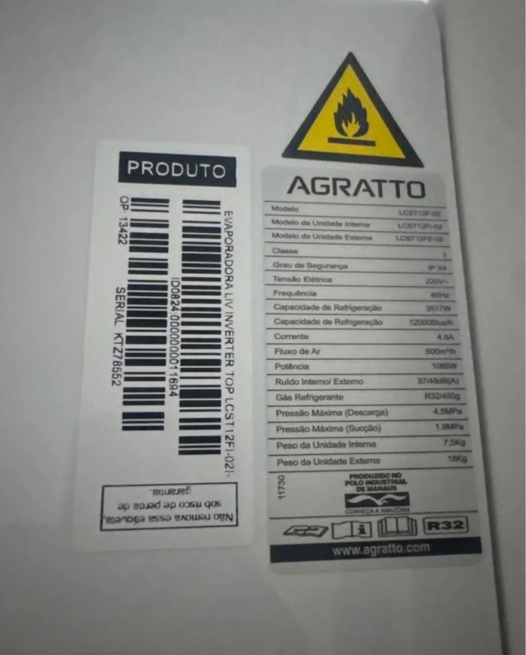 AR CONDICIONADO AGRATO 12.000 BTUS - Foto 4