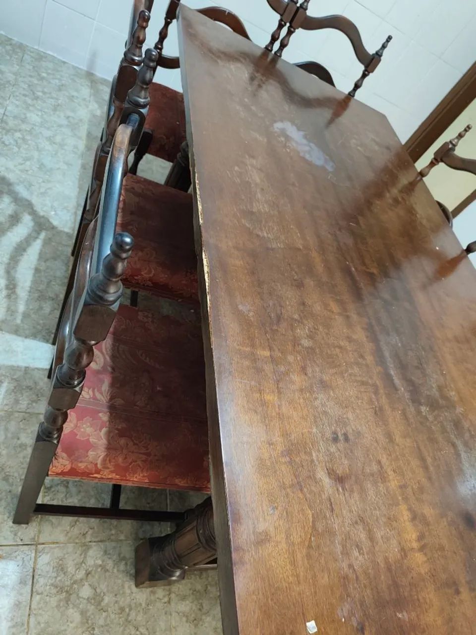 Mesa de Jantar Rústica 2 Metros Madeira Maciça + 8 Cadeiras Estofadas - Foto 3