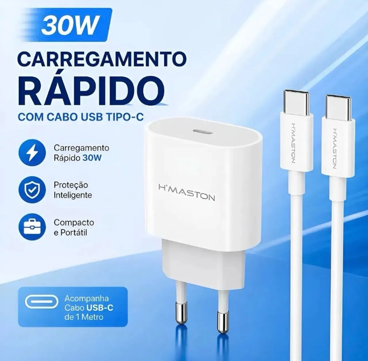 CARREGADOR TURBO 30W ANDROID e iPHONE - Foto 2