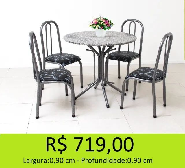 Mesa redonda 90x90 de granito - temos a pronta entrega 