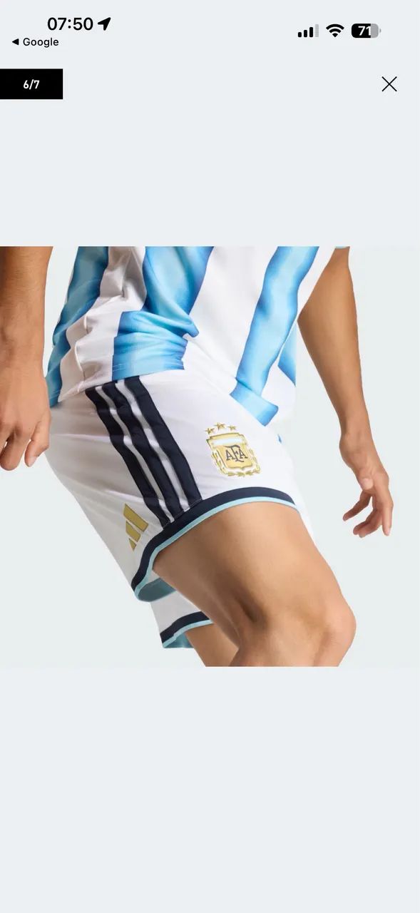 SHORTS | SELEÇÃO ARGENTINA 26 TAM G - Foto 3