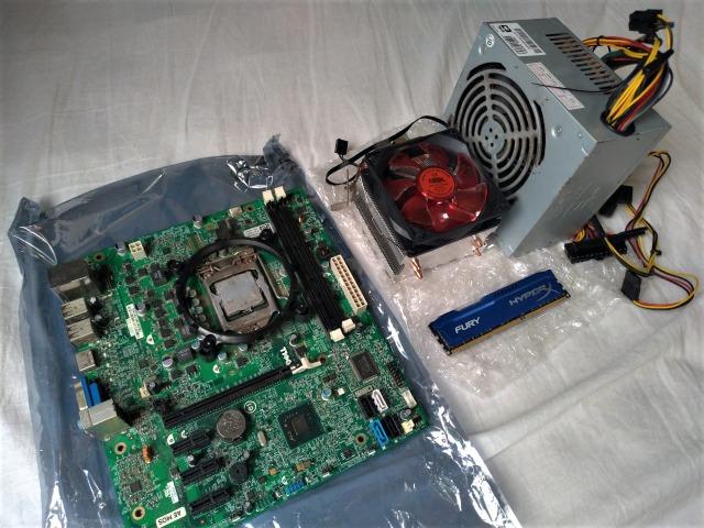 Peças para PC - placa mãe Dell, processador Intel Core i5, cooler, fonte e memória ddr3