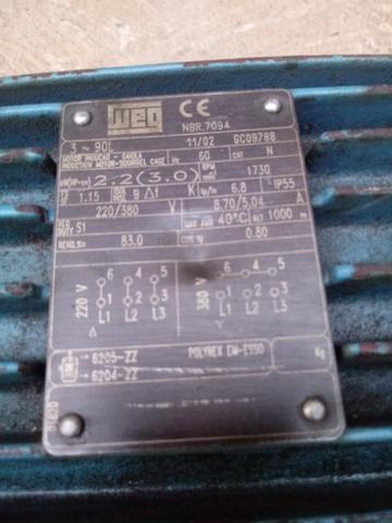Motor trifasico weg 3 cv baixa rotaçao - Foto 3