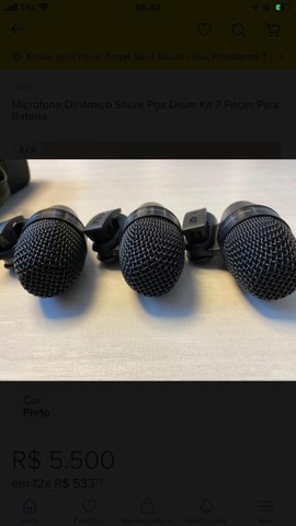 Kit microfone para bateria PGA7 shure - Foto 4