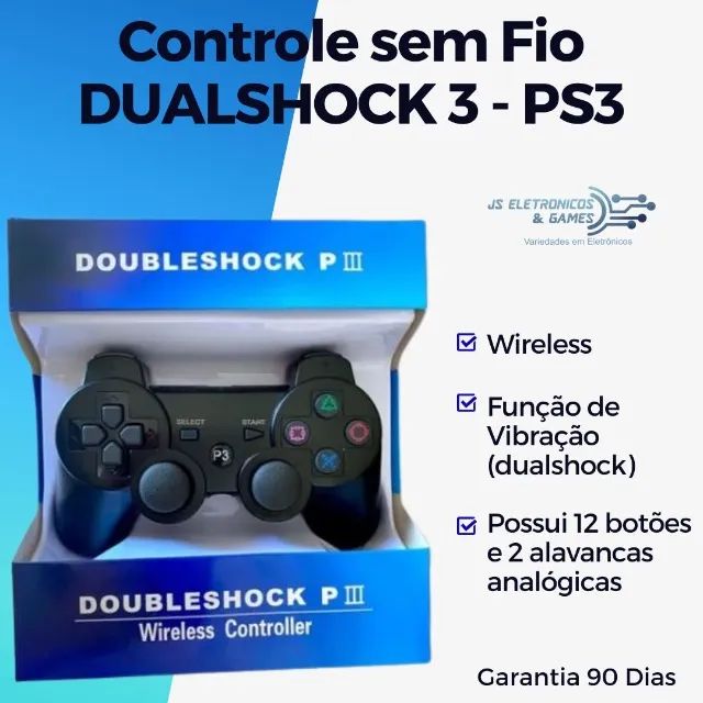 Controle Sem Fio PlayStation 3 Ps3 DoubleShock