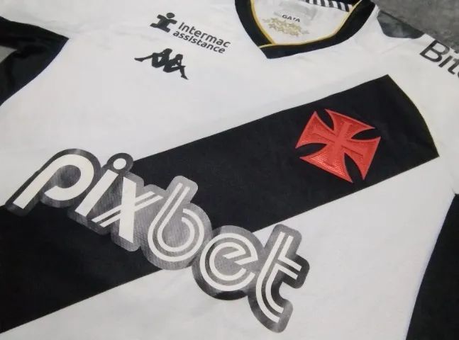 Camisa Oficial de Jogo Vasco Kappa 2023, #12 (Jefferson), tamanho M (53x77cm). Impecável!  - Foto 4