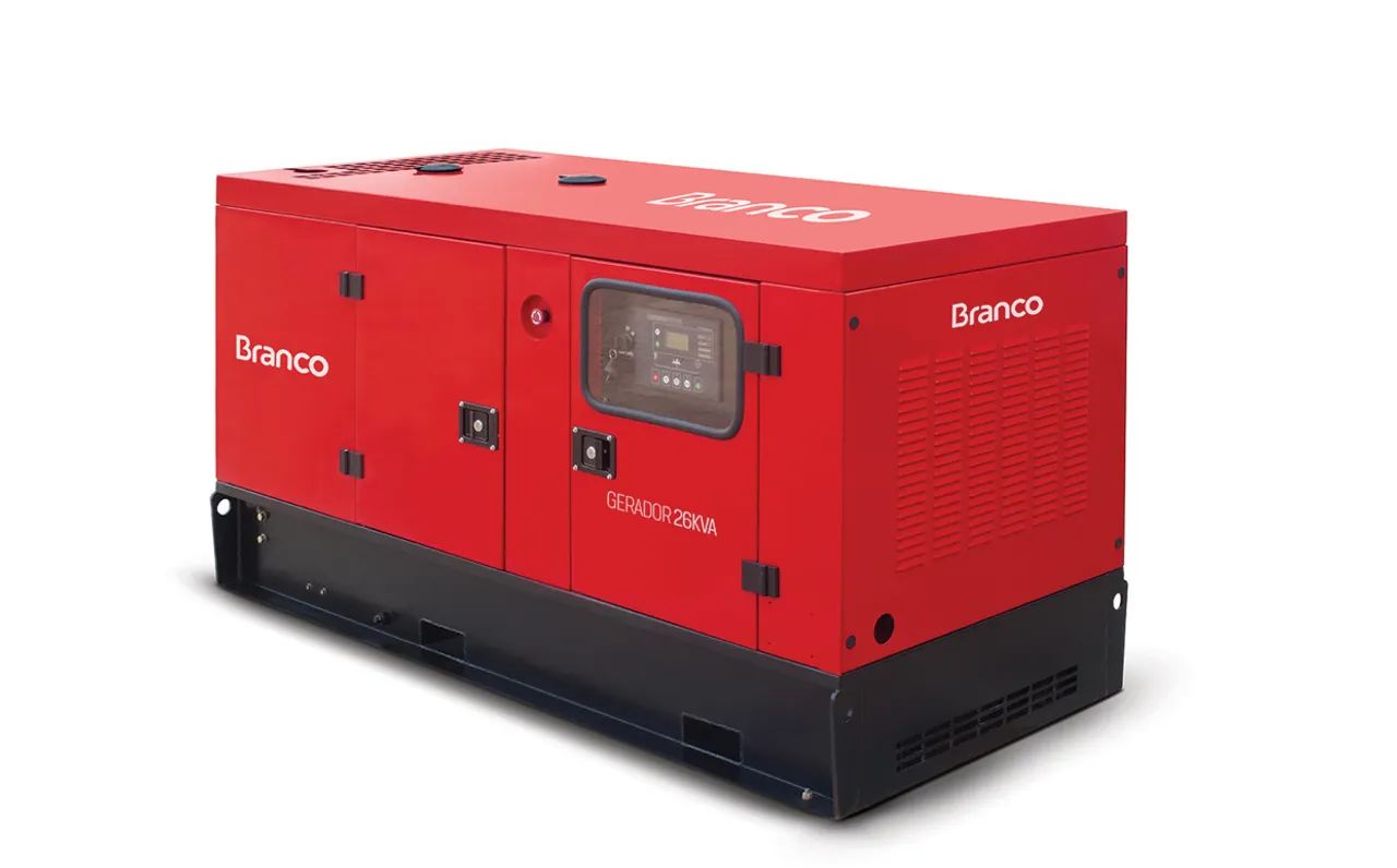 Gerador a Diesel Branco BD26000 Cabinado Trifásico ATS integrado 