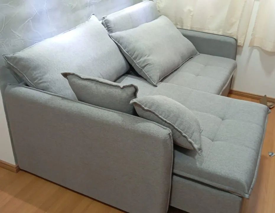 Sofá Cama Retrátil Novos Direto do fabricante  em Linho 
