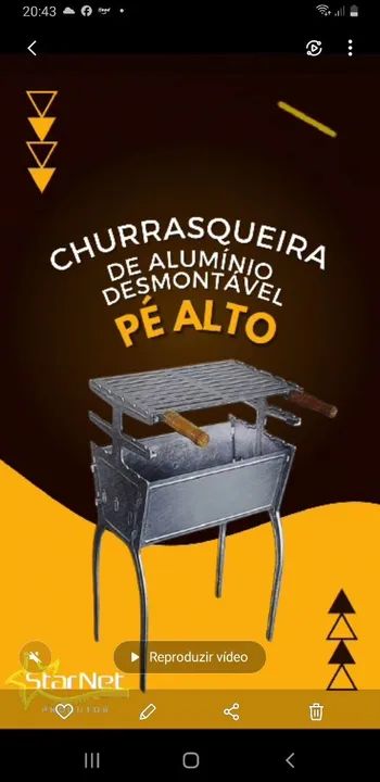Churrasqueira de alumínio desmontável 